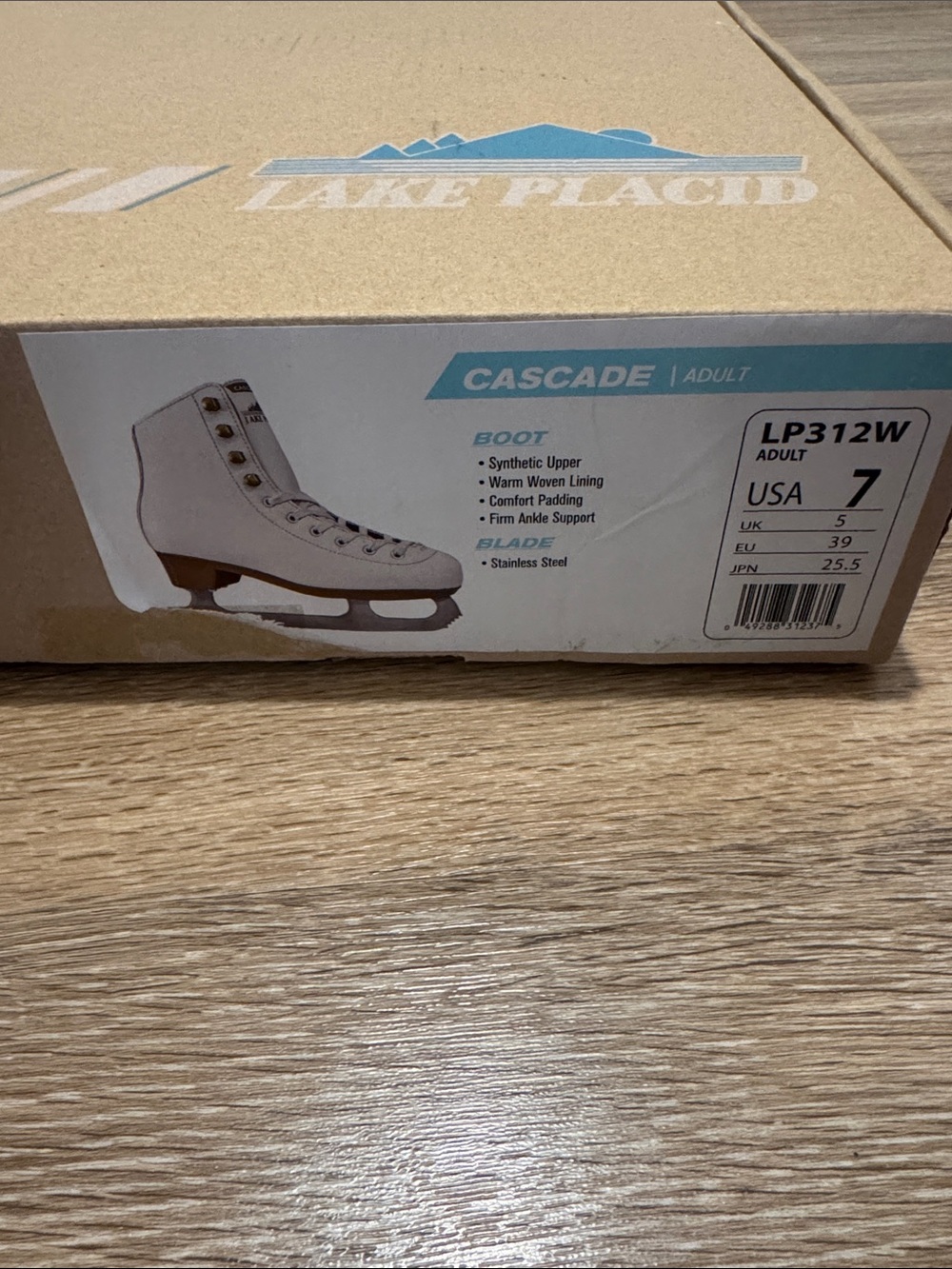 Lake Placid Cascade Adult Figure Ice Skates White Size 7 LP312W